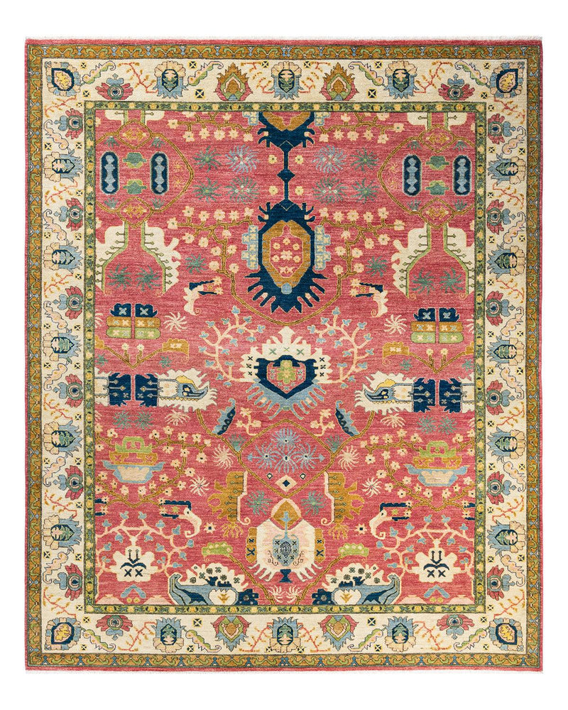 One-of-a-Kind Imported Hand-knotted Area Rug  - Raspberry, 8' 3" x 10' 8" - Modern Rug Importers
