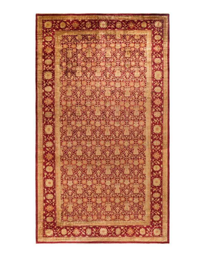 One-of-a-Kind Imported Hand-knotted Area Rug  - Red, 10' 0" x 18' 0" - Modern Rug Importers