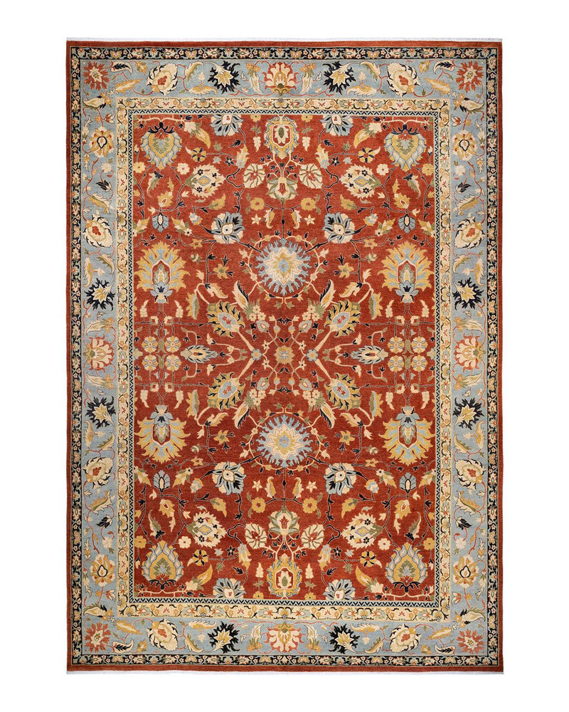 One-of-a-Kind Imported Hand-knotted Area Rug  - Red, 10' 1" x 14' 3" - Modern Rug Importers