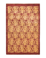 One-of-a-Kind Imported Hand-knotted Area Rug  - Red, 4' 2" x 6' 1" - Modern Rug Importers