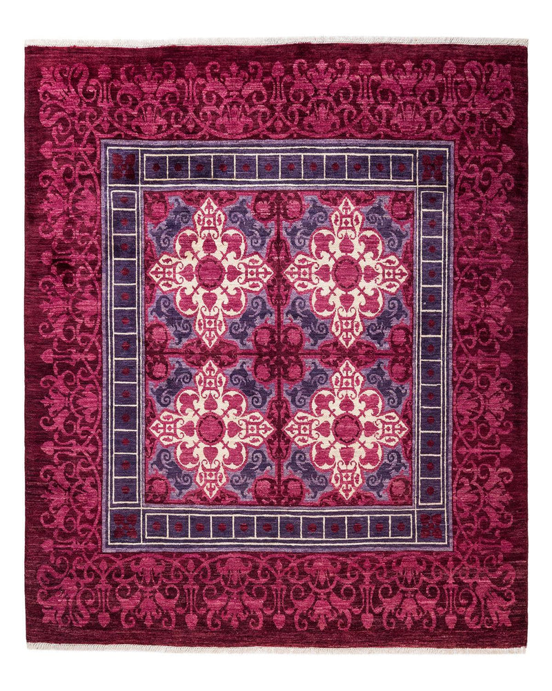 One-of-a-Kind Imported Hand-knotted Area Rug  - Red, 6' 0" x 6' 1" - Modern Rug Importers