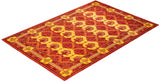 One-of-a-Kind Imported Hand-knotted Area Rug  - Red, 6' 0" x 9' 0" - Modern Rug Importers