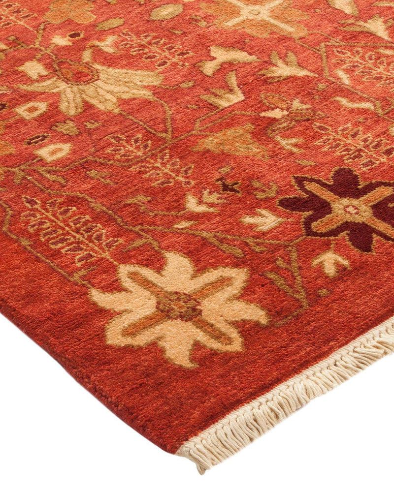 One-of-a-Kind Imported Hand-knotted Area Rug  - Red, 6' 1" x 9' 1" - Modern Rug Importers