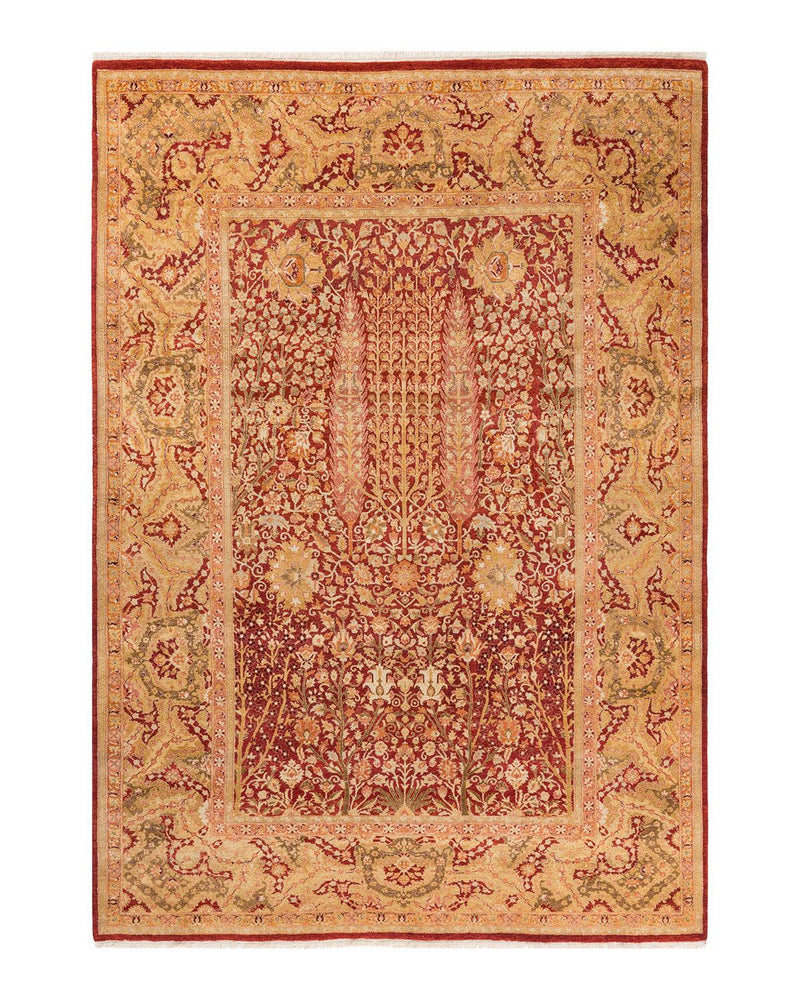 One-of-a-Kind Imported Hand-knotted Area Rug  - Red, 6' 2" x 8' 6" - Modern Rug Importers