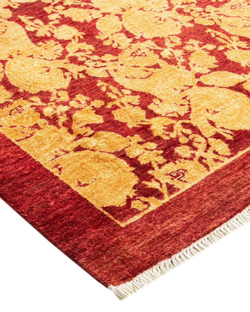 One-of-a-Kind Imported Hand-knotted Area Rug  - Red,  6' 2" x 8' 7" - Modern Rug Importers