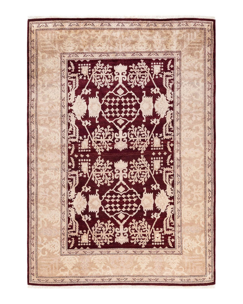 One-of-a-Kind Imported Hand-knotted Area Rug  - Red, 6' 2" x 8' 9" - Modern Rug Importers