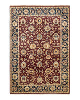 One-of-a-Kind Imported Hand-Knotted Area Rug  - Red, 6' 2" x 9' 0" - Modern Rug Importers
