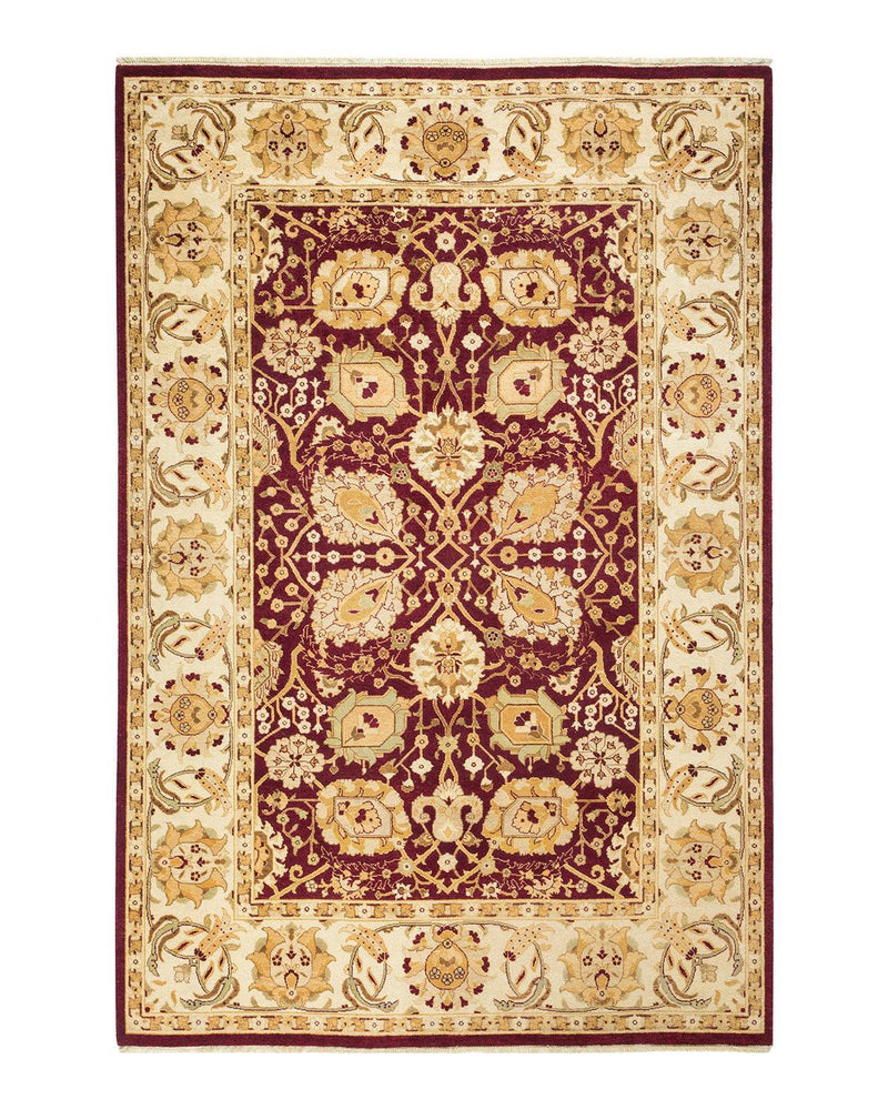 One-of-a-Kind Imported Hand-knotted Area Rug  - Red, 6' 2" x 9' 1" - Modern Rug Importers