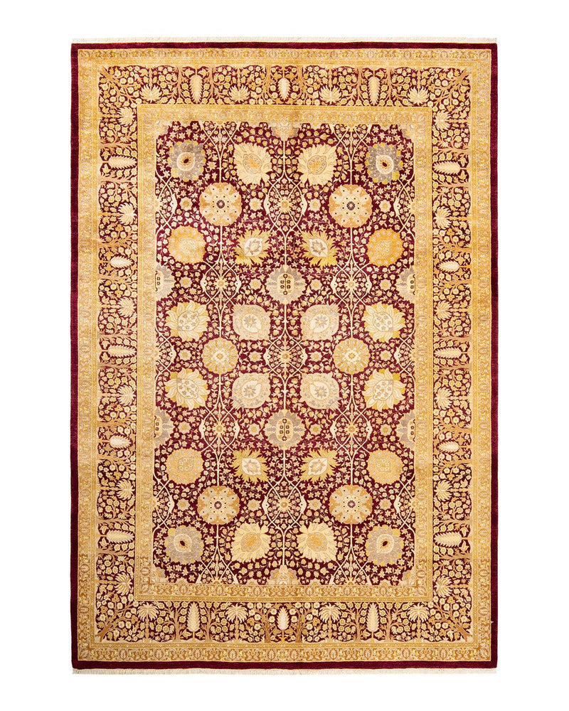 One-of-a-Kind Imported Hand-knotted Area Rug  - Red, 6' 2" x 9' 3" - Modern Rug Importers