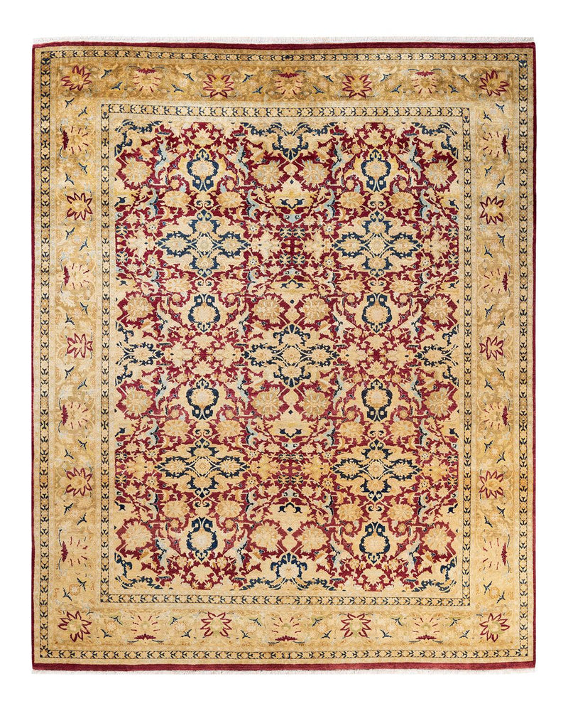 One-of-a-Kind Imported Hand-knotted Area Rug  - Red, 7' 10" x 9' 10" - Modern Rug Importers