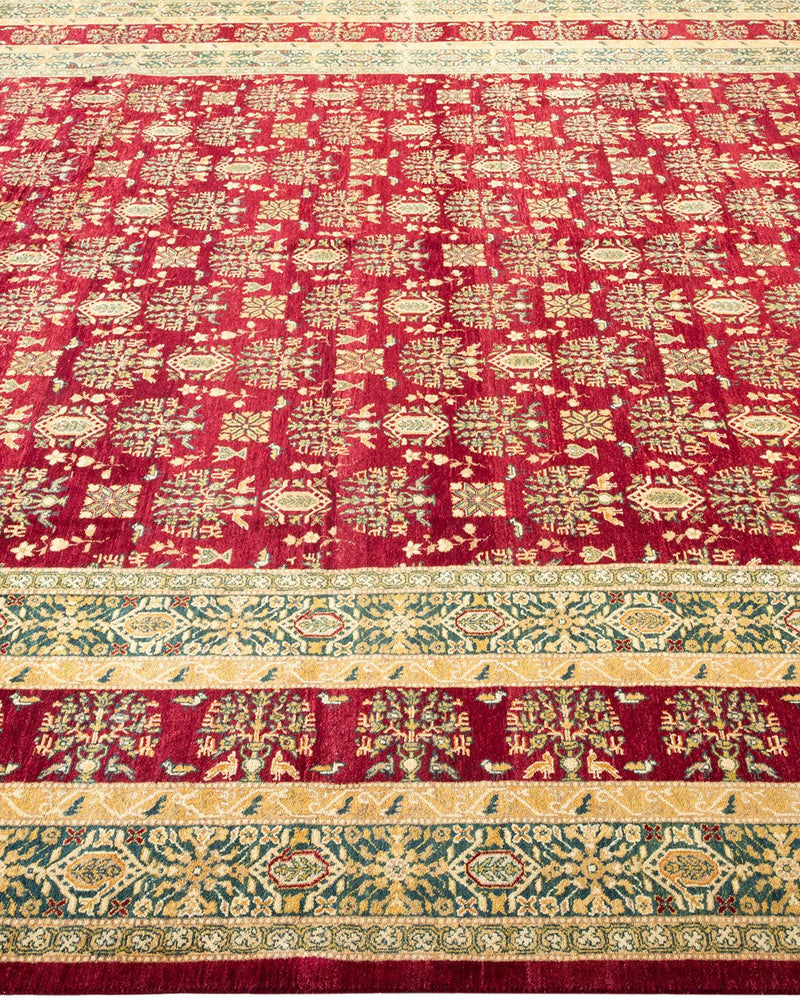 One-of-a-Kind Imported Hand-Knotted Area Rug  - Red, 8' 1" x 10' 3" - Modern Rug Importers