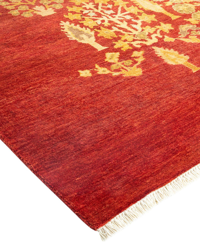One-of-a-Kind Imported Hand-knotted Area Rug  - Red,  8' 1" x 10' 8" - Modern Rug Importers