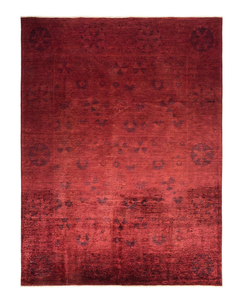 One-of-a-Kind Imported Hand-knotted Area Rug  - Red, 8' 10" x 11' 11" - Modern Rug Importers