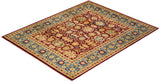 One-of-a-Kind Imported Hand-Knotted Area Rug  - Red, 8' 2" x 10' 2" - Modern Rug Importers