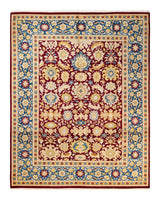 One-of-a-Kind Imported Hand-Knotted Area Rug  - Red, 8' 2" x 10' 3" - Modern Rug Importers