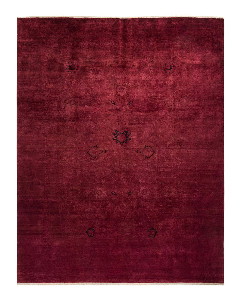 One-of-a-Kind Imported Hand-knotted Area Rug  - Red, 9' 0" x 11' 7" - Modern Rug Importers