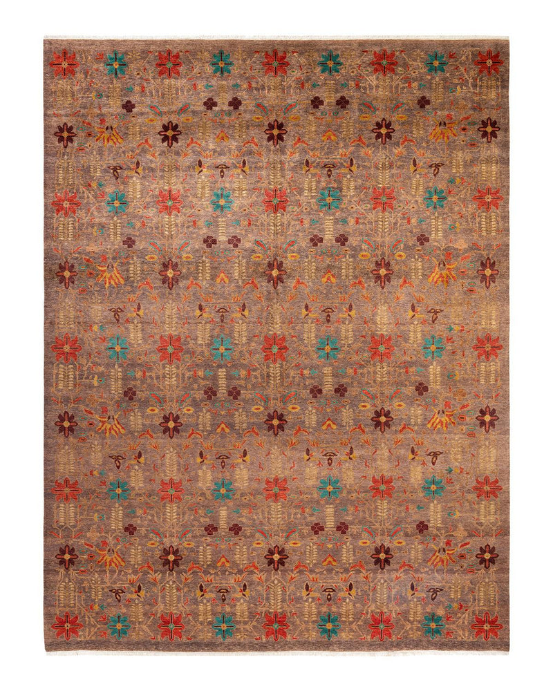 One-of-a-Kind Imported Hand-knotted Area Rug  - Walnut, 9' 2" x 11' 10" - Modern Rug Importers