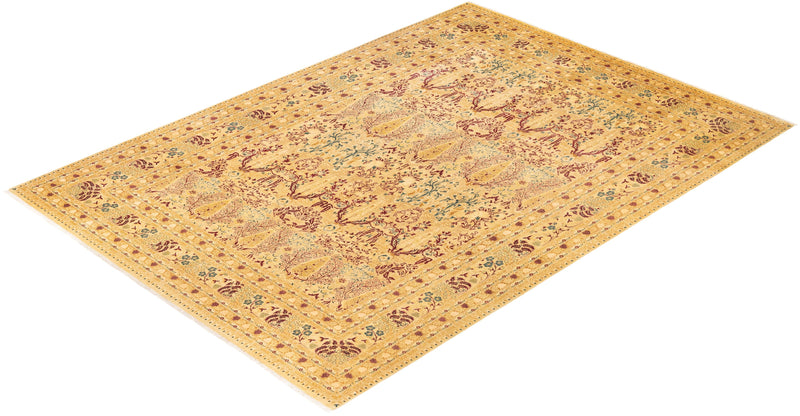 One-of-a-Kind Imported Hand-knotted Area Rug  - Yellow, 10' 1" x 14' 2" - Modern Rug Importers
