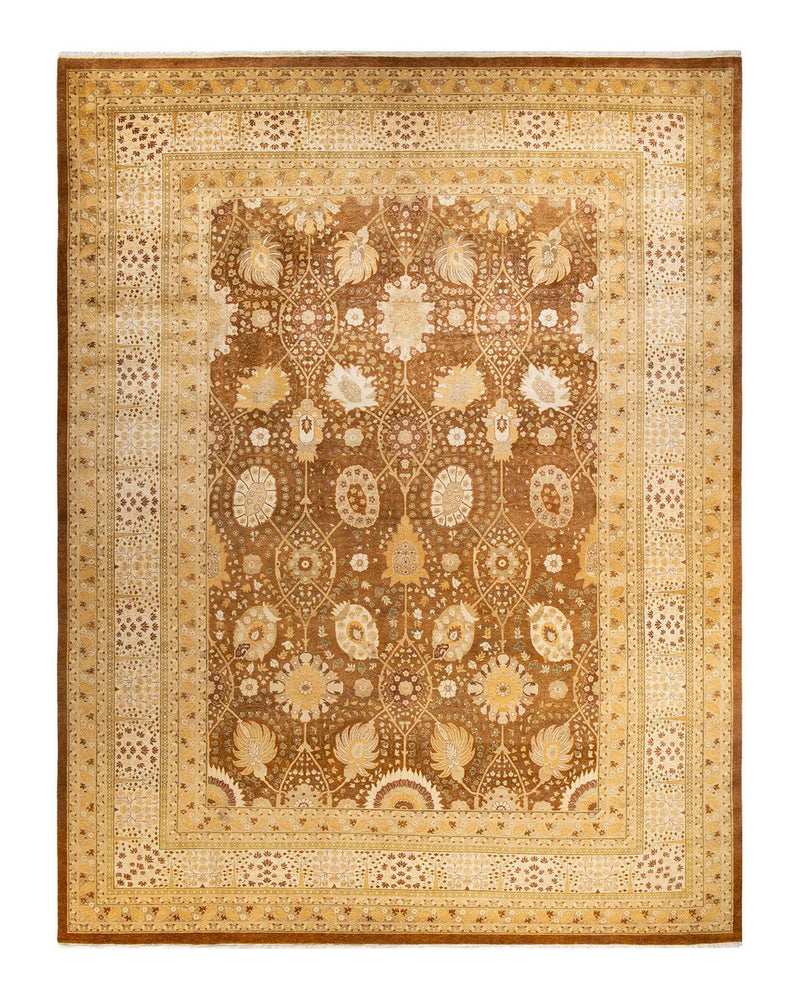 One-of-a-Kind Imported Hand-knotted Area Rug  - Yellow,  10' 4" x 13' 8" - Modern Rug Importers