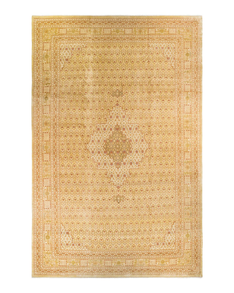 One-of-a-Kind Imported Hand-knotted Area Rug  - Yellow, 11' 10" x 18' 0" - Modern Rug Importers