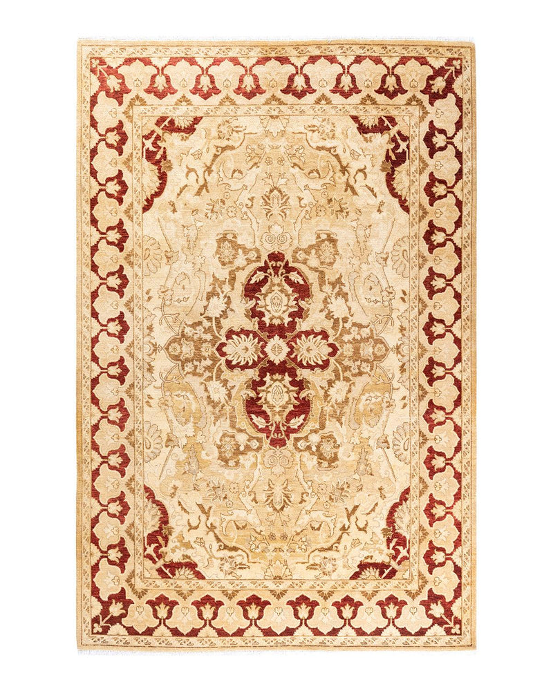 One-of-a-Kind Imported Hand-knotted Area Rug  - Yellow, 5' 10" x 9' 1" - Modern Rug Importers