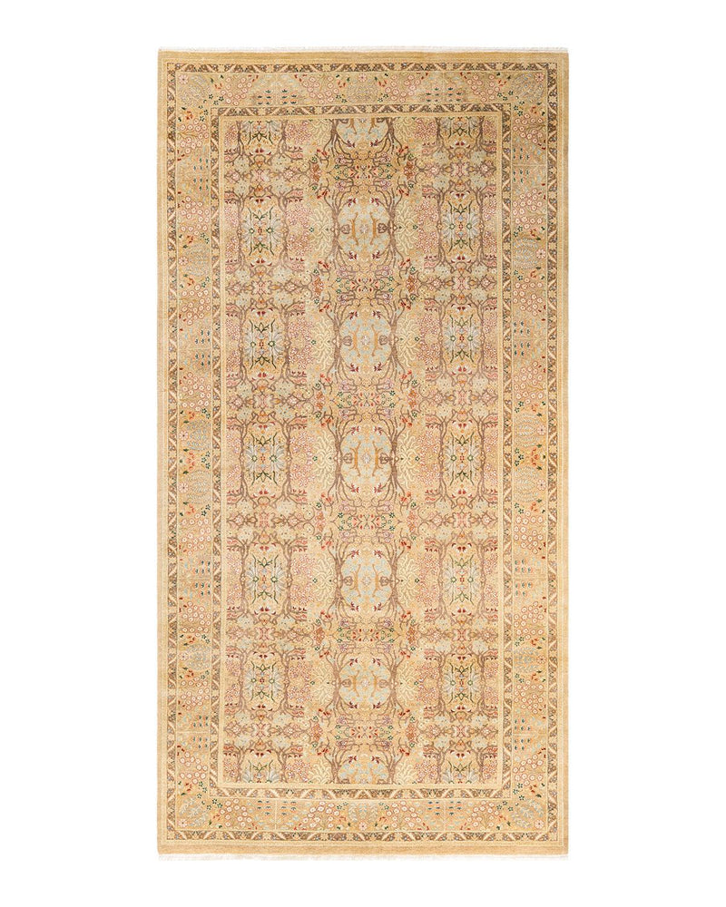 One-of-a-Kind Imported Hand-knotted Area Rug  - Yellow, 6' 0" x 12' 0" - Modern Rug Importers