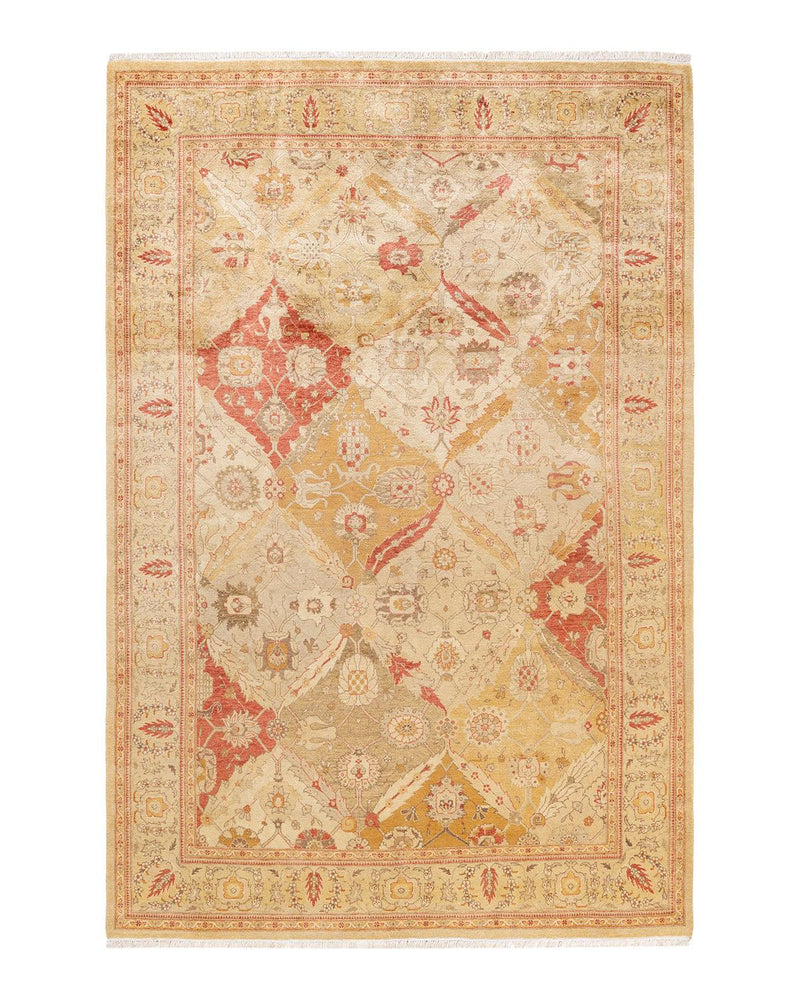One-of-a-Kind Imported Hand-knotted Area Rug  - Yellow,  6' 0" x 8' 10" - Modern Rug Importers