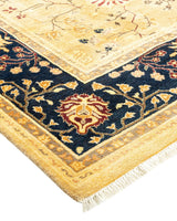 One-of-a-Kind Imported Hand-knotted Area Rug  - Yellow,  6' 0" x 9' 0" - Modern Rug Importers