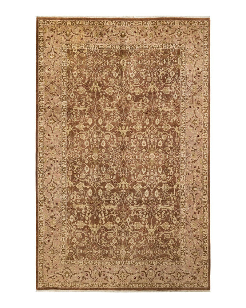 One-of-a-Kind Imported Hand-knotted Area Rug  - Yellow, 6' 0" x 9' 4" - Modern Rug Importers