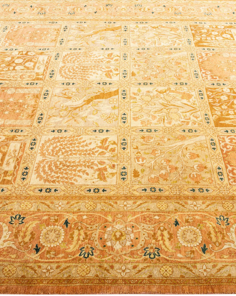One-of-a-Kind Imported Hand-Knotted Area Rug  - Yellow, 6' 1" x 9' 1" - Modern Rug Importers