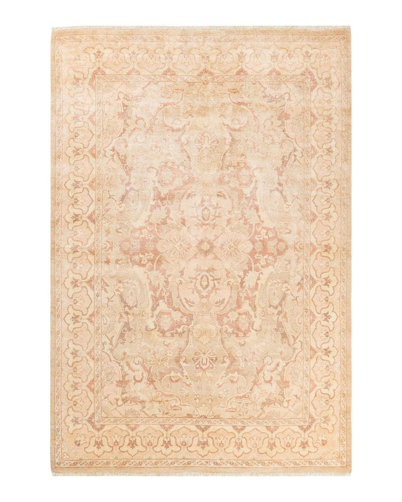 One-of-a-Kind Imported Hand-knotted Area Rug  - Yellow, 6' 2" x 9' 0" - Modern Rug Importers