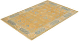 One-of-a-Kind Imported Hand-knotted Area Rug  - Yellow, 6' 2" x 9' 1" - Modern Rug Importers