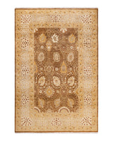 One-of-a-Kind Imported Hand-knotted Area Rug  - Yellow,  6' 2" x 9' 2" - Modern Rug Importers