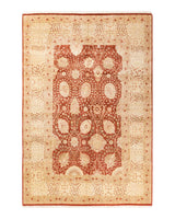 One-of-a-Kind Imported Hand-Knotted Area Rug  - Yellow, 6' 2" x 9' 3" - Modern Rug Importers