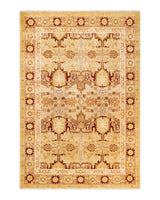 One-of-a-Kind Imported Hand-knotted Area Rug  - Yellow, 6' 3" x 9' 3" - Modern Rug Importers