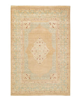 One-of-a-Kind Imported Hand-knotted Area Rug  - Yellow, 6' 3" x 9' 5" - Modern Rug Importers