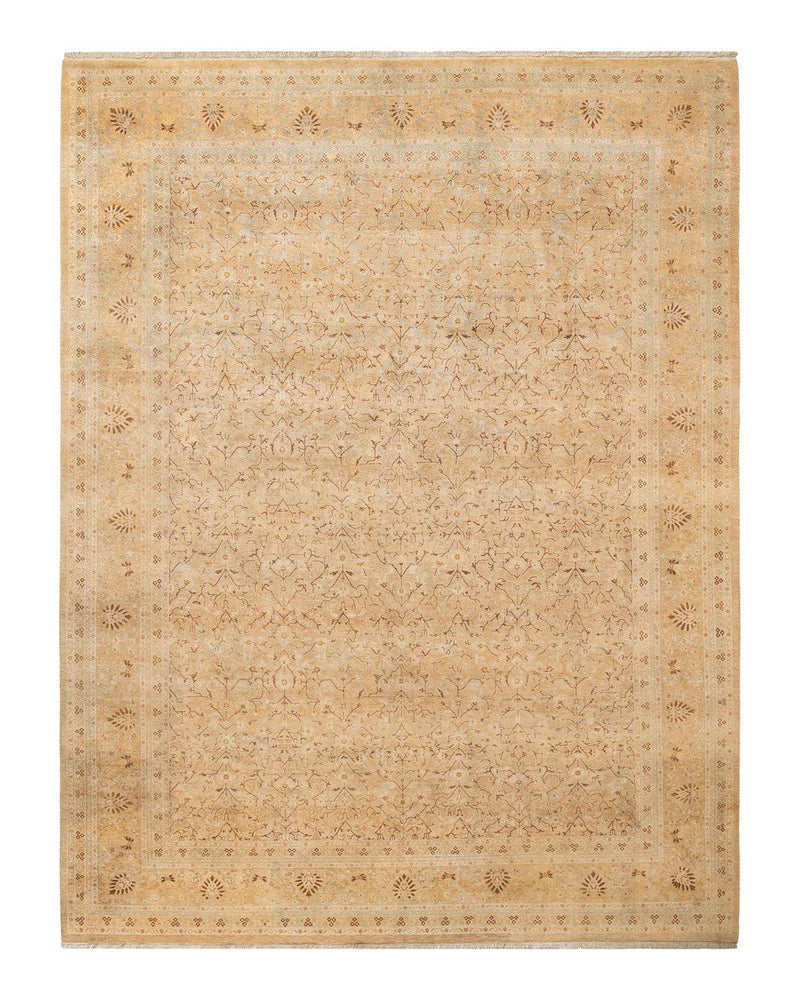One-of-a-Kind Imported Hand-knotted Area Rug  - Yellow, 7' 10" x 10' 2" - Modern Rug Importers