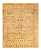 One-of-a-Kind Imported Hand-Knotted Area Rug  - Yellow, 8' 1" x 10' 2" - Modern Rug Importers