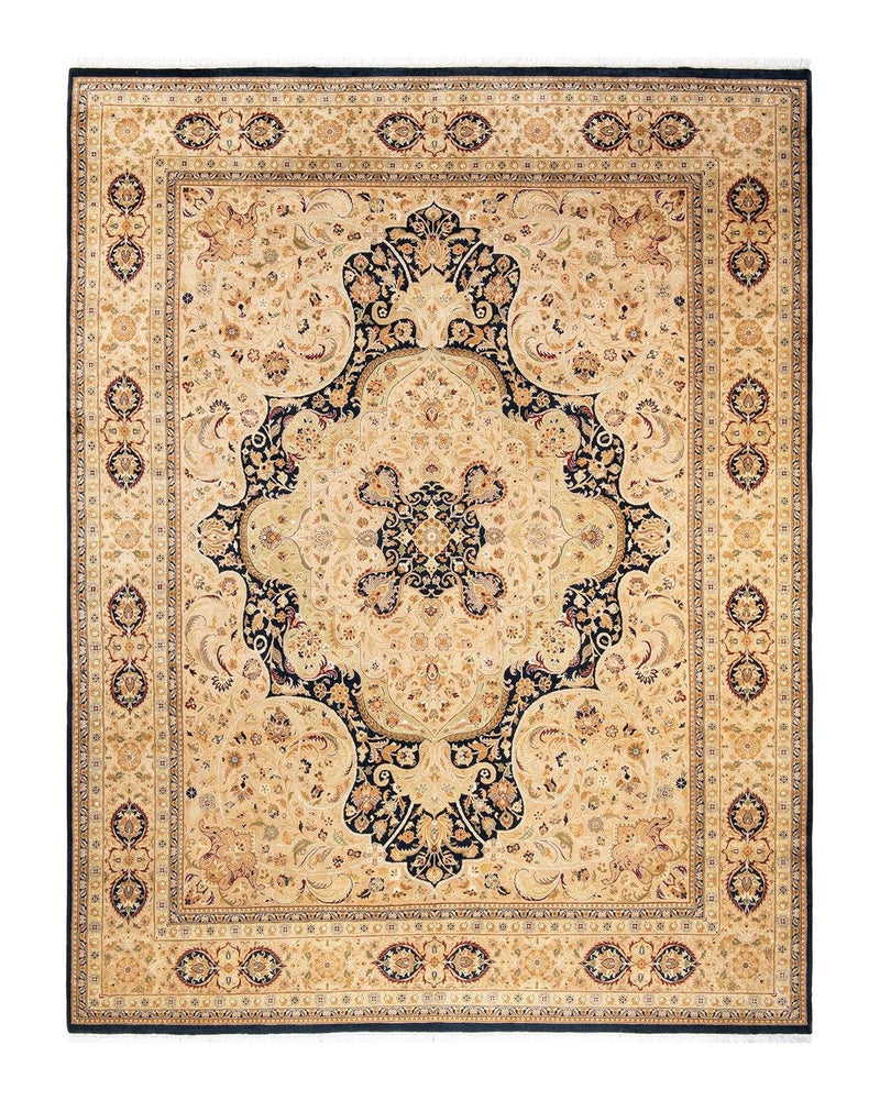 One-of-a-Kind Imported Hand-Knotted Area Rug  - Yellow, 8' 1" x 10' 7" - Modern Rug Importers