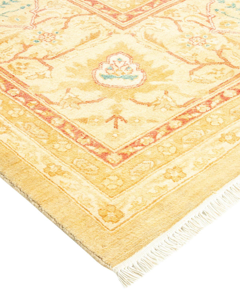 One-of-a-Kind Imported Hand-knotted Area Rug  - Yellow,  8' 1" x 10' 7" - Modern Rug Importers