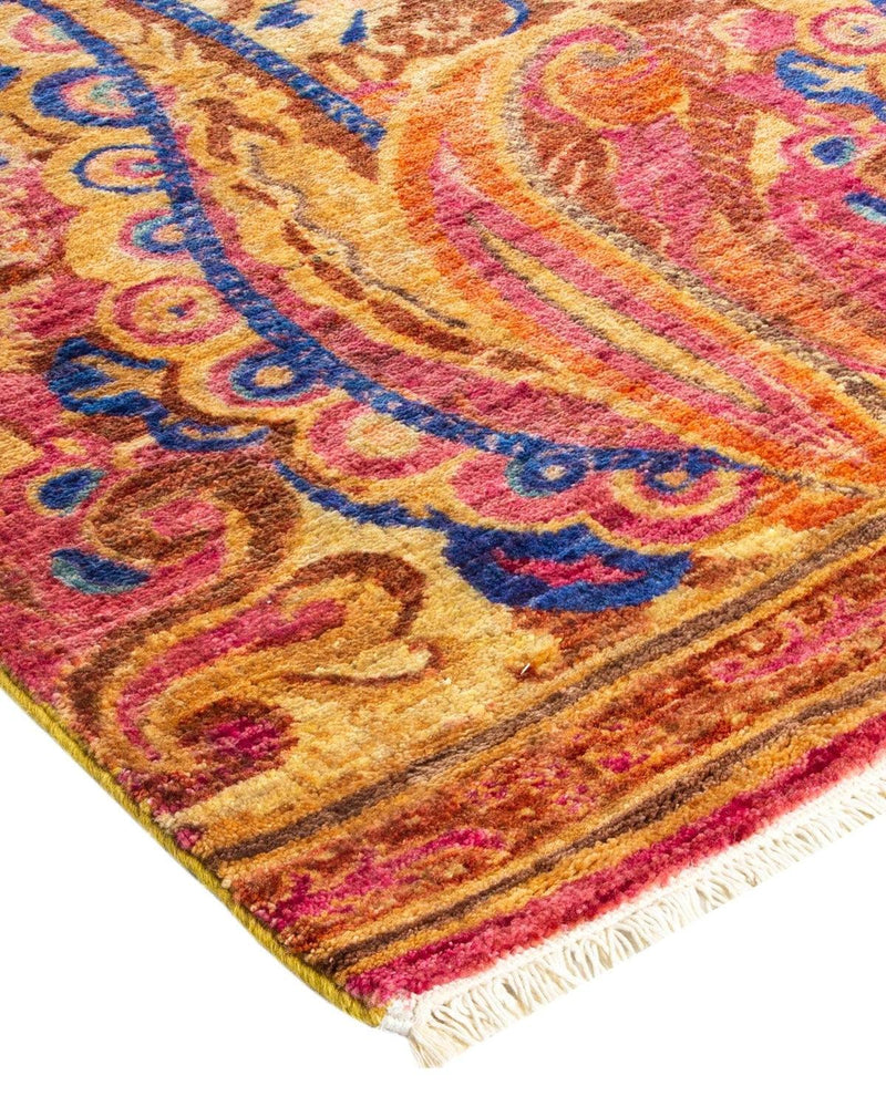 One-of-a-Kind Imported Hand-knotted Area Rug  - Yellow, 8' 2" x 15' 8" - Modern Rug Importers