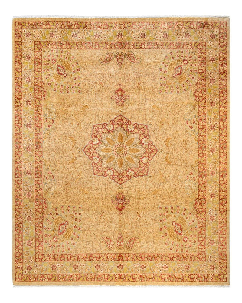 One-of-a-Kind Imported Hand-Knotted Area Rug  - Yellow, 8' 2" x 9' 10" - Modern Rug Importers