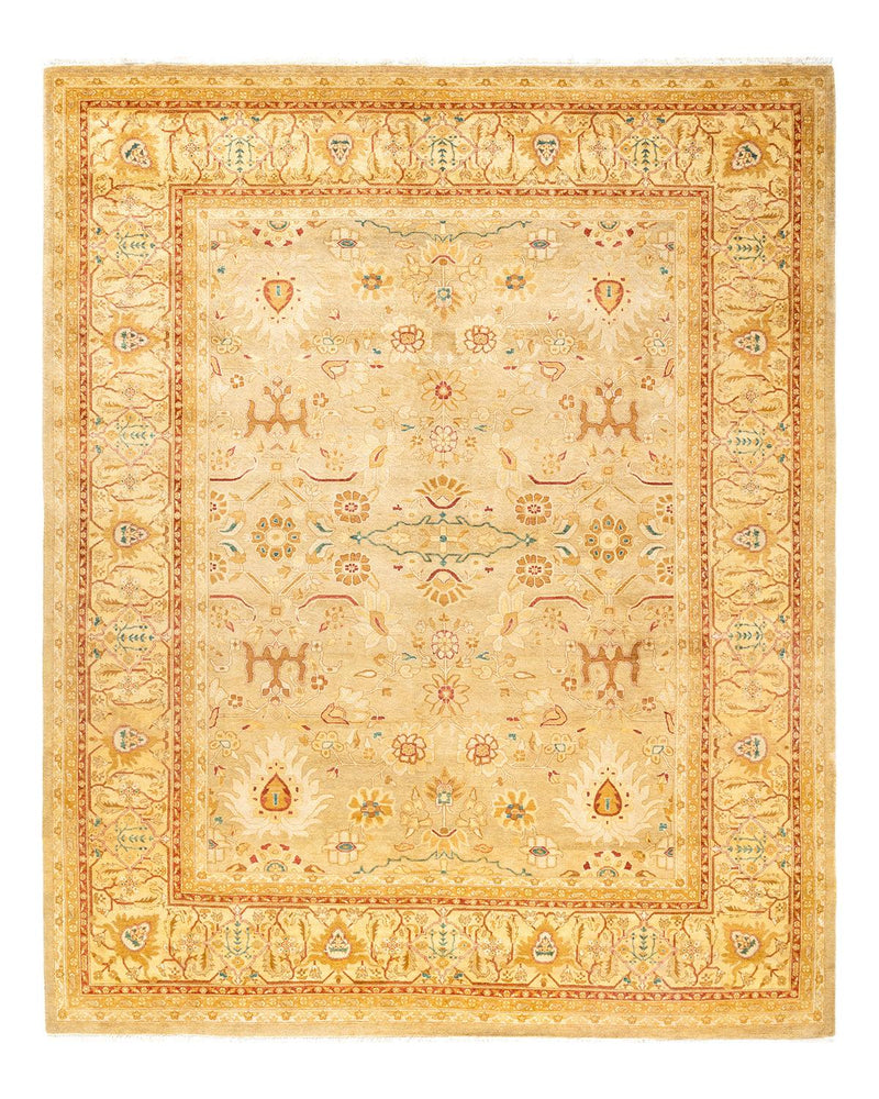 One-of-a-Kind Imported Hand-knotted Area Rug  - Yellow,  8' 2" x 9' 10" - Modern Rug Importers