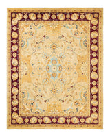 One-of-a-Kind Imported Hand-knotted Area Rug  - Yellow, 8' 3" x 10' 2" - Modern Rug Importers