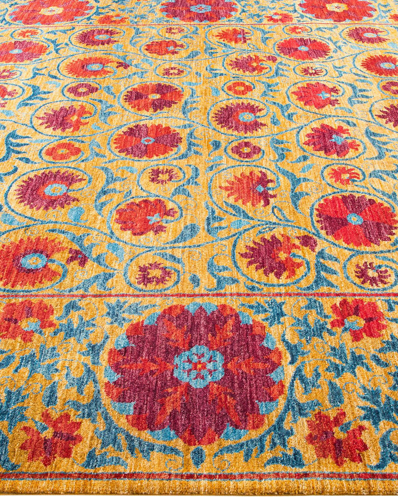 One-of-a-Kind Imported Hand-knotted Area Rug  - Yellow, 8' 3" x 10' 4" - Modern Rug Importers