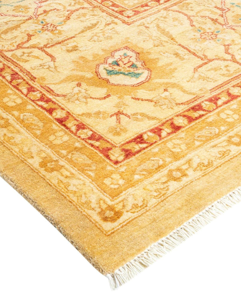 One-of-a-Kind Imported Hand-knotted Area Rug  - Yellow, 9' 0" x 11' 10" - Modern Rug Importers