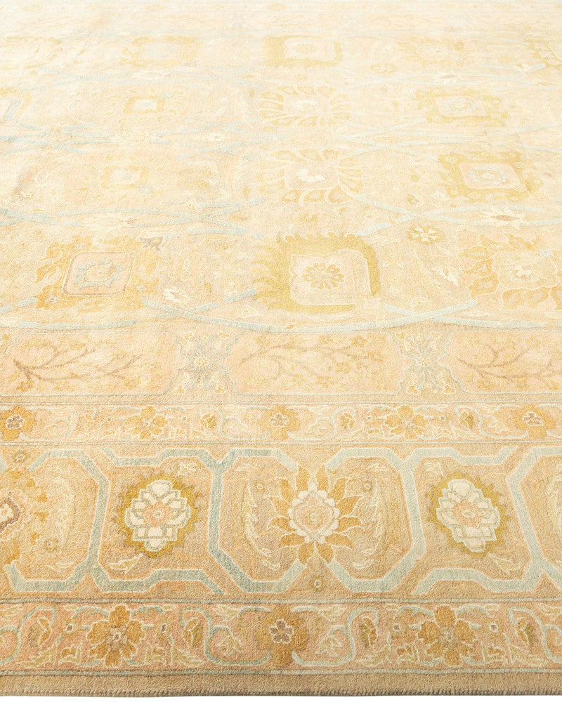 One-of-a-Kind Imported Hand-knotted Area Rug  - Yellow, 9' 0" x 11' 9" - Modern Rug Importers