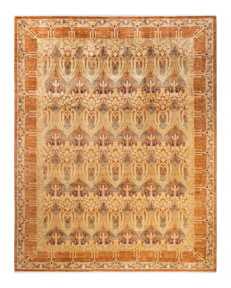 One-of-a-Kind Imported Hand-knotted Area Rug  - Yellow, 9' 1" x 11' 6" - Modern Rug Importers