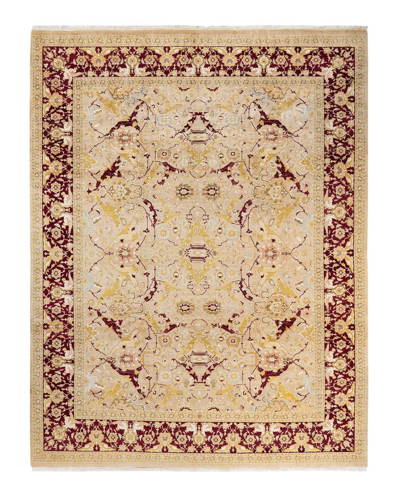 One-of-a-Kind Imported Hand-knotted Area Rug  - Yellow, 9' 1" x 11' 8" - Modern Rug Importers