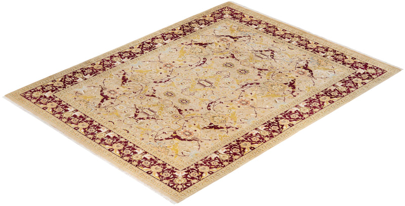 One-of-a-Kind Imported Hand-knotted Area Rug  - Yellow, 9' 1" x 11' 8" - Modern Rug Importers